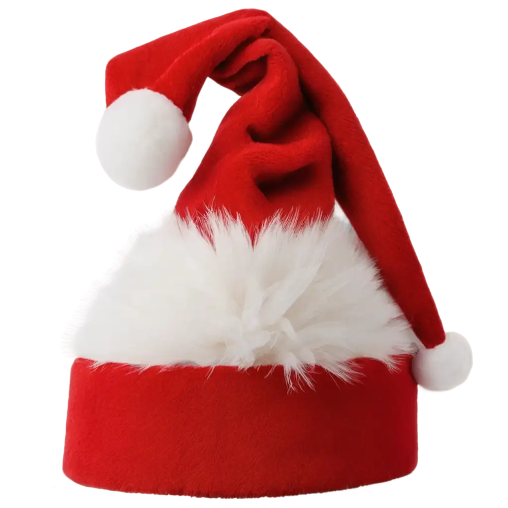 A red Santa hat with a white pompom