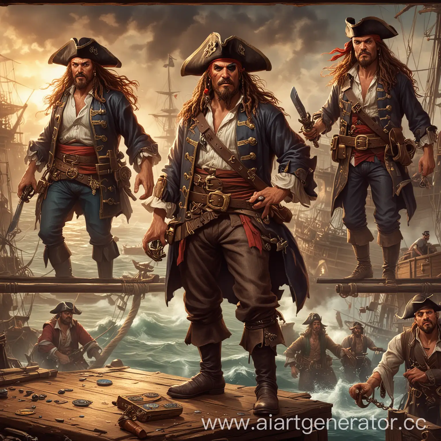 иллюстрации к настольной игре: пират 