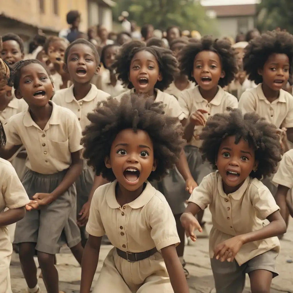 A group of black children playing to commemorate children's day celebration