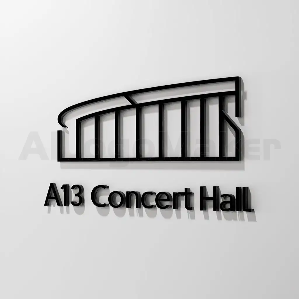 a logo design,with the text "A13 CONCERT HALL", main symbol:STADION,complex,clear background