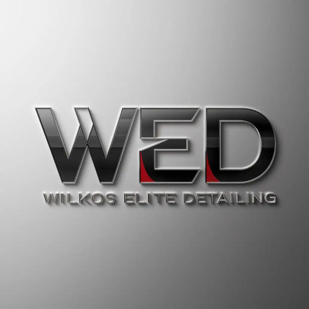 a logo design,with the text "Wilkos Elite Detailing", main symbol:WED,Moderate,clear background