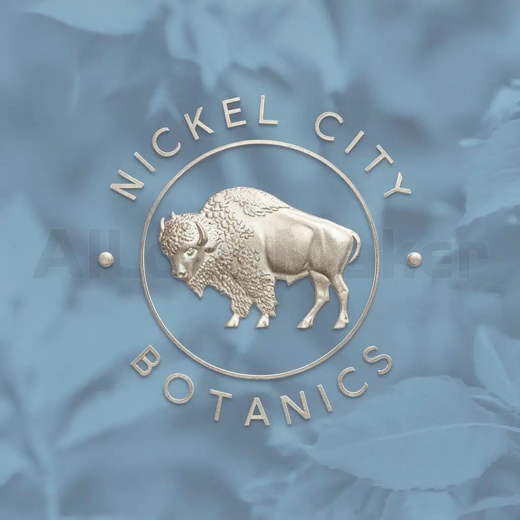 LOGO-Design-for-Nickel-City-Botanics-Elegant-Text-with-Nickel-Coin-and-Bison-Symbol-on-Clean-Background
