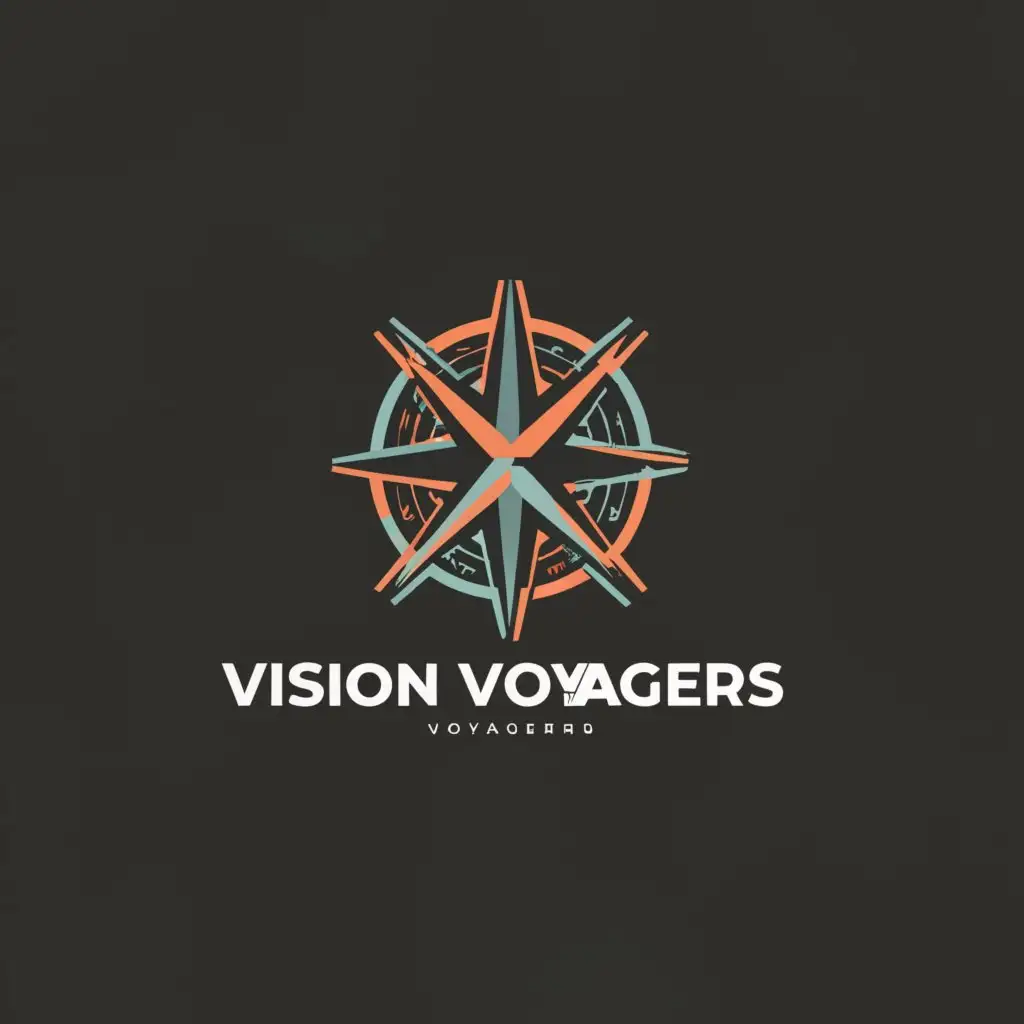 a logo design,with the text "vision voyagers", main symbol:This logo design captures the essence of exploration, vision, and forward movement, aligning well with the company's name and mission. without any compass, the spelling in logo should be " vision voyegers",Moderate,be used in Retail industry,clear background