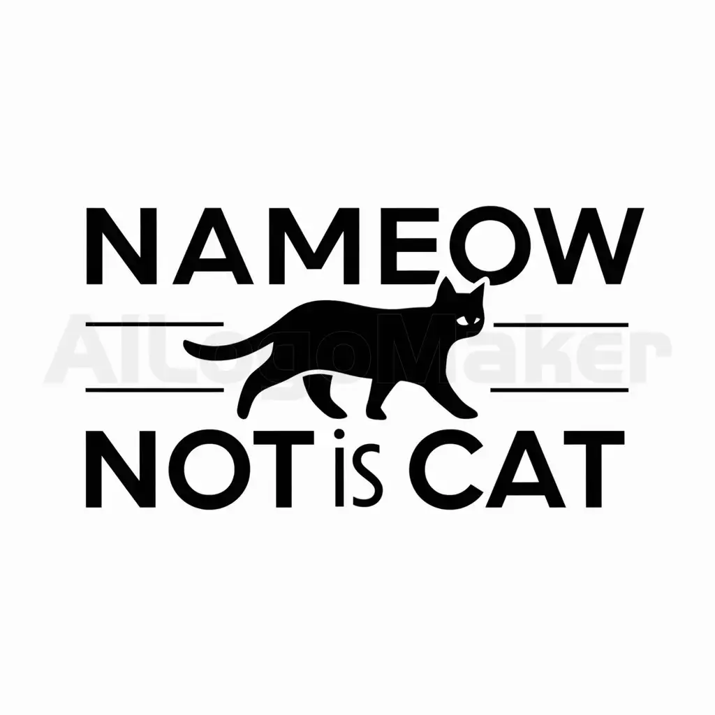 a logo design,with the text "nameow not is cat", main symbol:Meow cat,Moderate,clear background