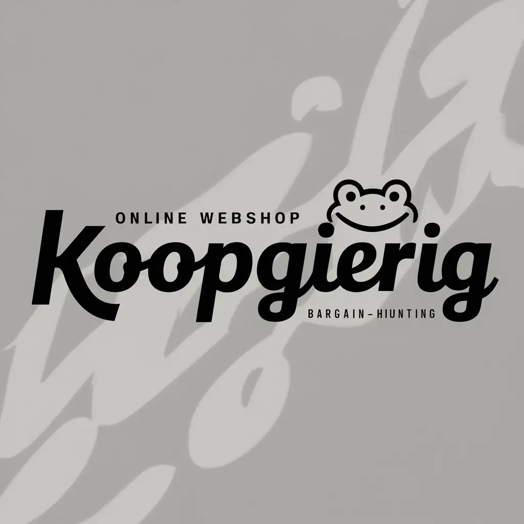 a logo design,with the text "Koopgierig", main symbol:a logo design,with the text 'Koopgierig', main symbol:it a webshop where people buys good quality things for a cheap price,Moderate,clear background,Moderate,clear background