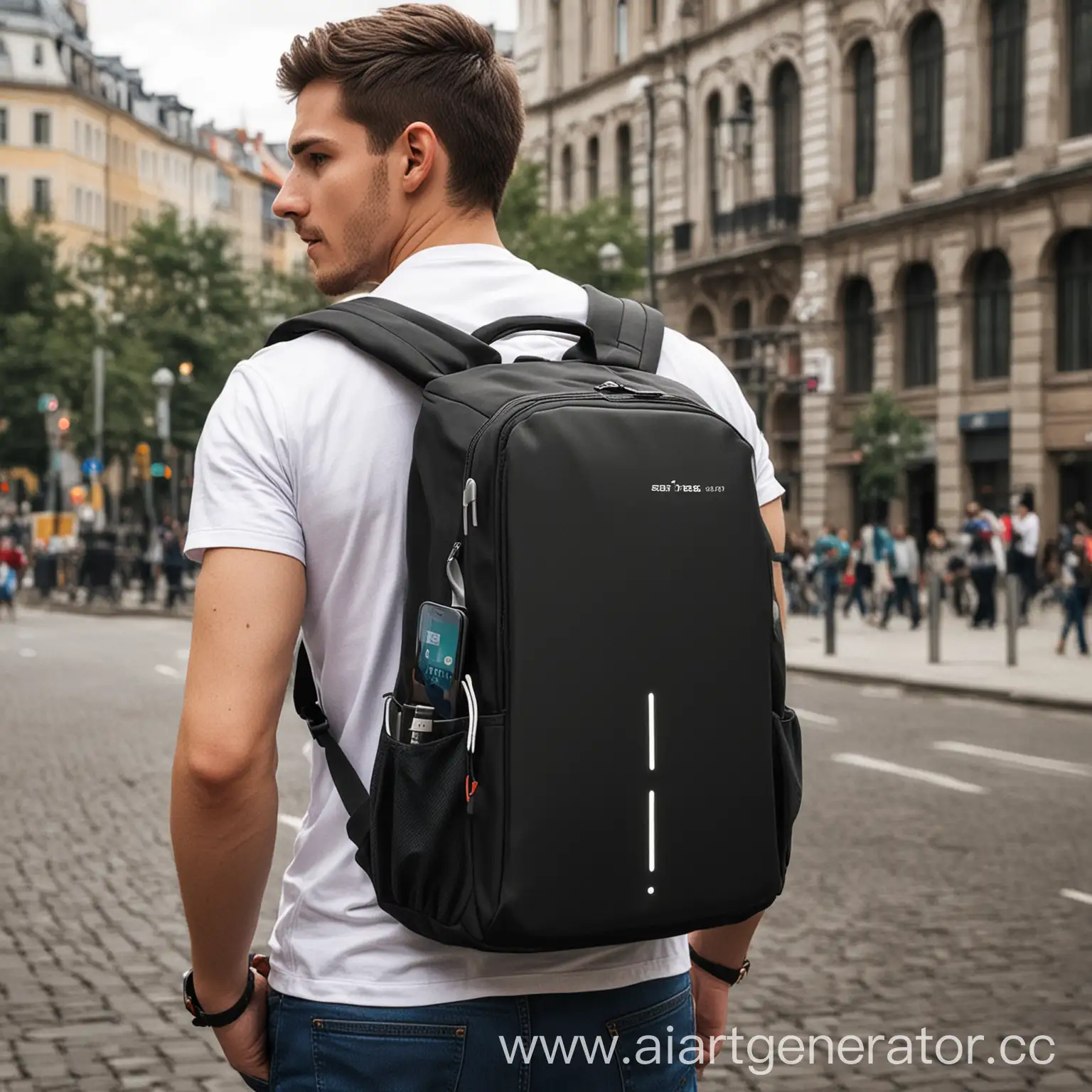 Modern-Backpack-with-Integrated-Gadgets-Charger-and-GPS-Tracker