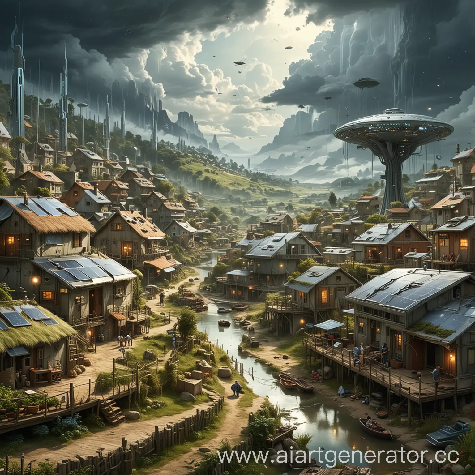 Futuristic-Village-Concept-Technological-Marvels-and-Sustainable-Living