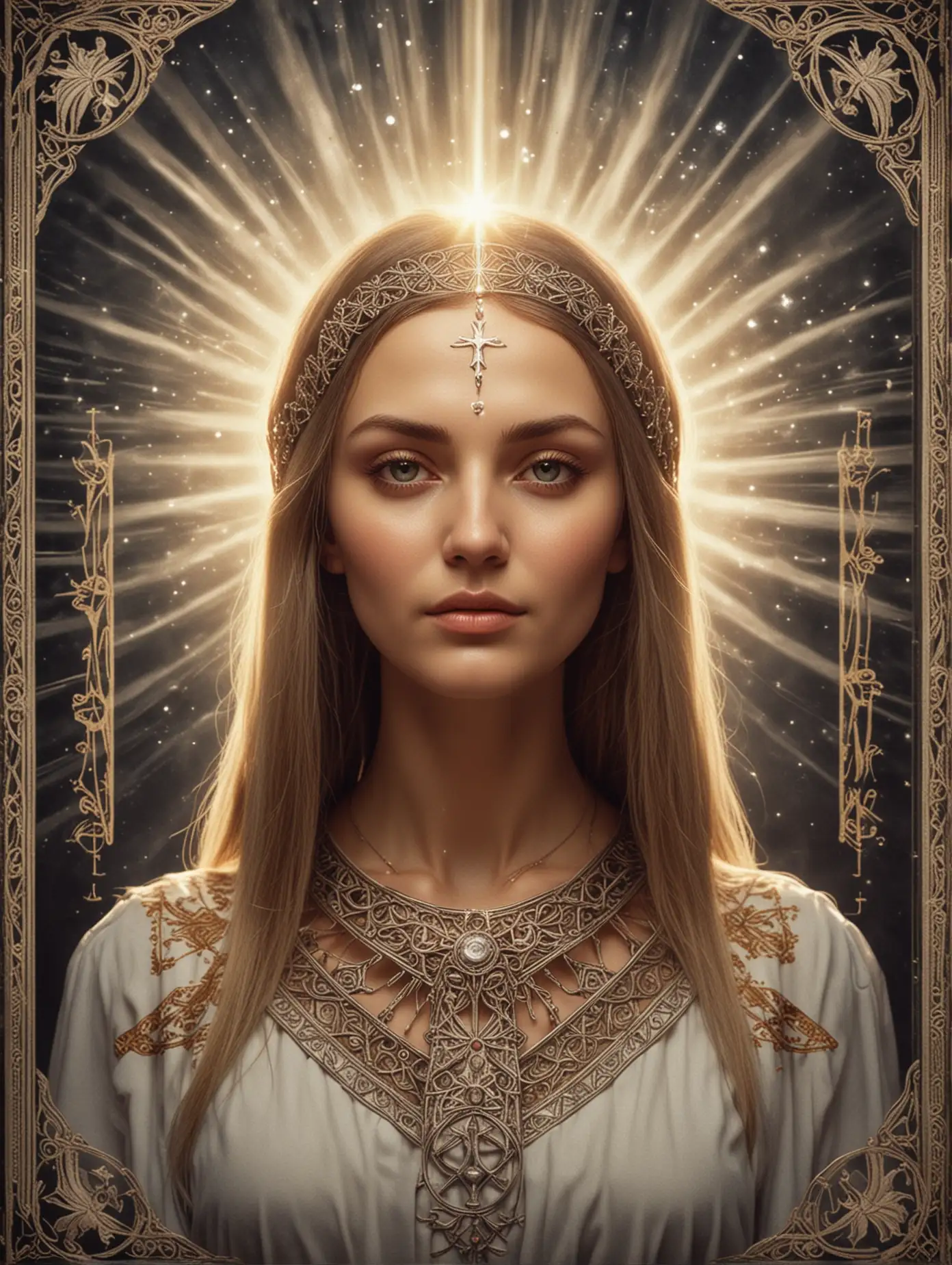 Slavic-Style-Tarot-Card-Woman-with-Forehead-Rays-of-Light