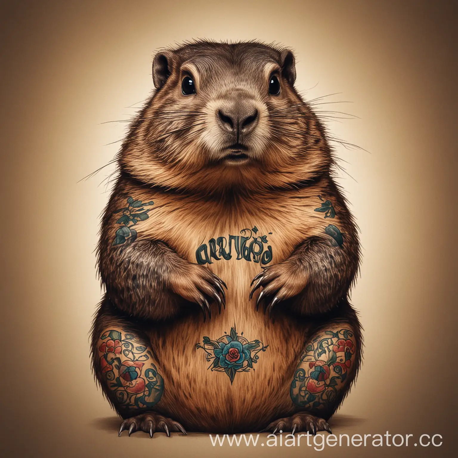 Edgy-Groundhog-with-Tattoos