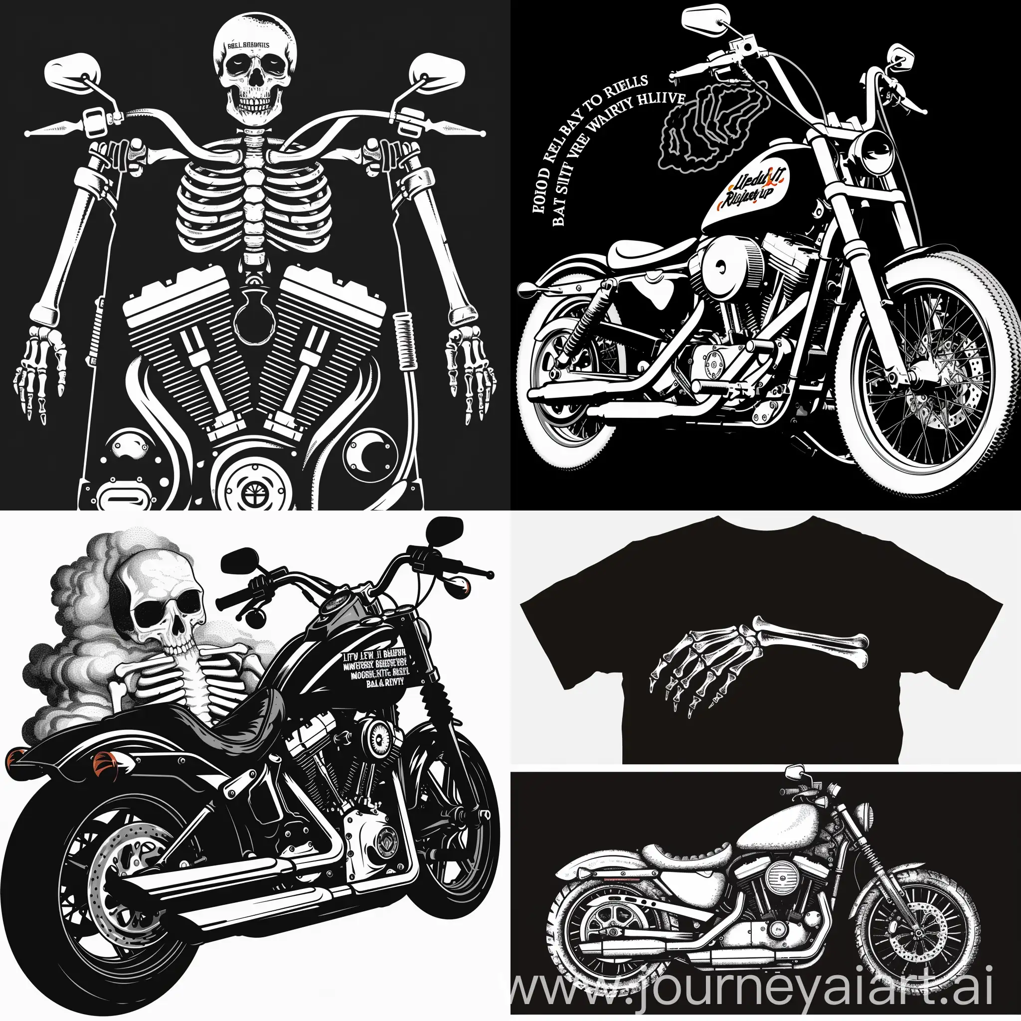 Rebel Riders is needing one more batch of t-shirt designs for our motorcycle apparel brand, Rebel Riders.

Designs Must Meet the Following Requirements:
1. All Black And White (No Color)
2. Design Artwork Must Be 12.5 Inches Wide (not page size, actual artwork)
3. Minimum 300 DPI
4. All Shading Must Be 45 LPI halftones. Not the entire design, just the shading areas need to be 45 LPI halftones. If there is no shading in your design, than this does not apply to you.
5. Original Designs Only - If I see a single entry that has already been submitted in a previous contest, you will automatically be eliminated.

Design Ideas (Feel Free to Use Your Own Concepts):

"If You Can Read This, Back the F*ck Up"

"Keep It Twisted" (maybe an image with a skeleton hand on a throttle?)

"Good Girls Sit, Bad B*tches Ride"

"Motorcycles & Mascara"

"Life Behind Bars"

"Loud Pipes Save Lives"

"Looks Like a Beauty, Rides Like a Beast"

"Everyone Loves a Fat Rear"

"I (HEART) Dirty Biker Chicks"

"Real Women Ride Men Who Ride Motorcycles"

Use these for inspiration but if you have a unique idea, we would love to see it. Need clever designs for both men and women t shirts.