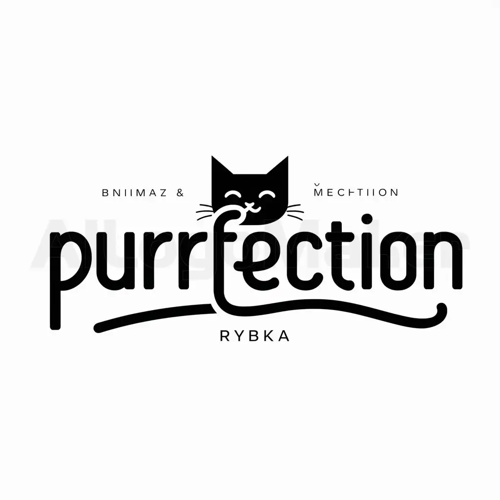 a logo design,with the text "Purrfection", main symbol:Rybka,Moderate,be used in Animals Pets industry,clear background