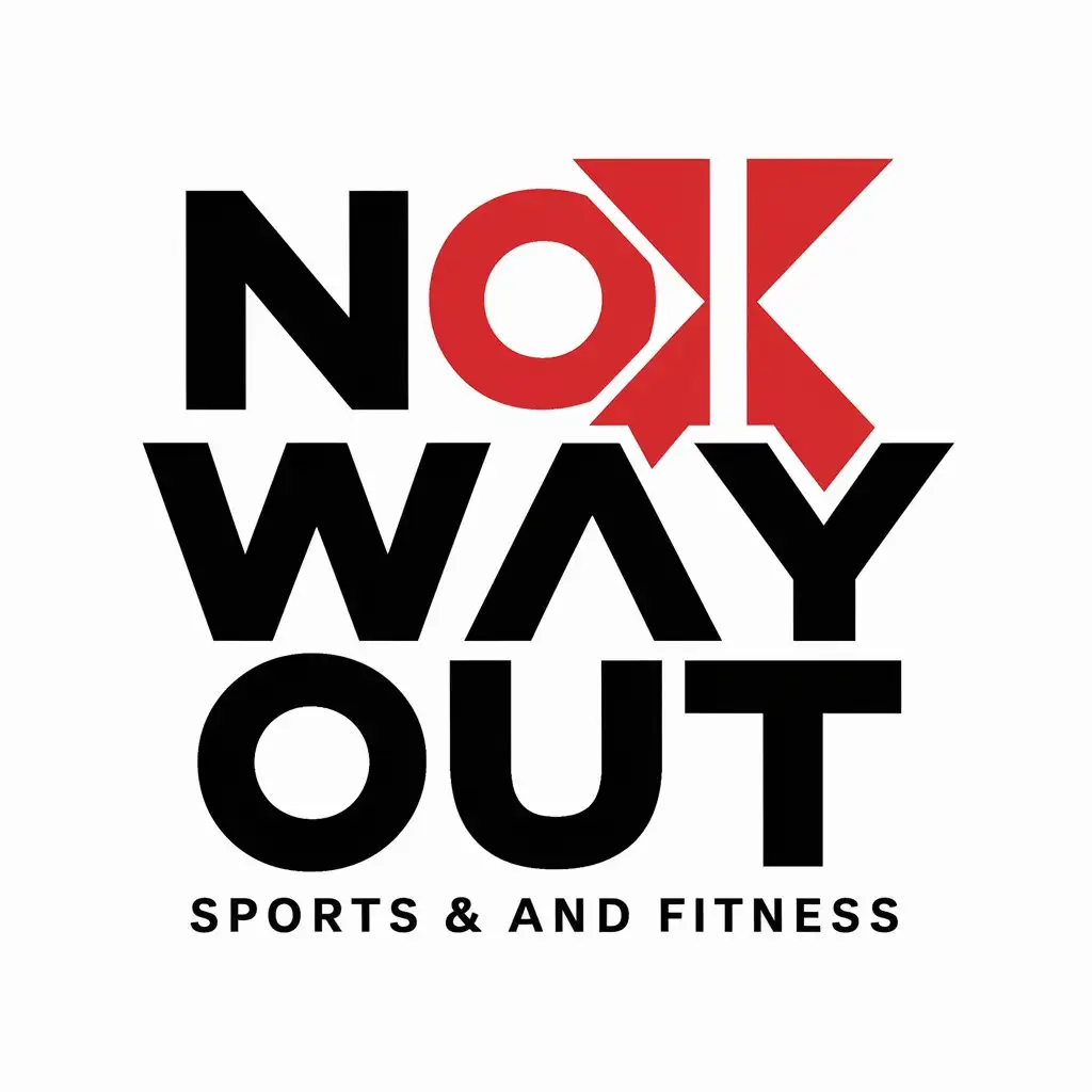 a logo design,with the text "no away out", main symbol:кроссовок,Moderate,be used in Sports Fitness industry,clear background