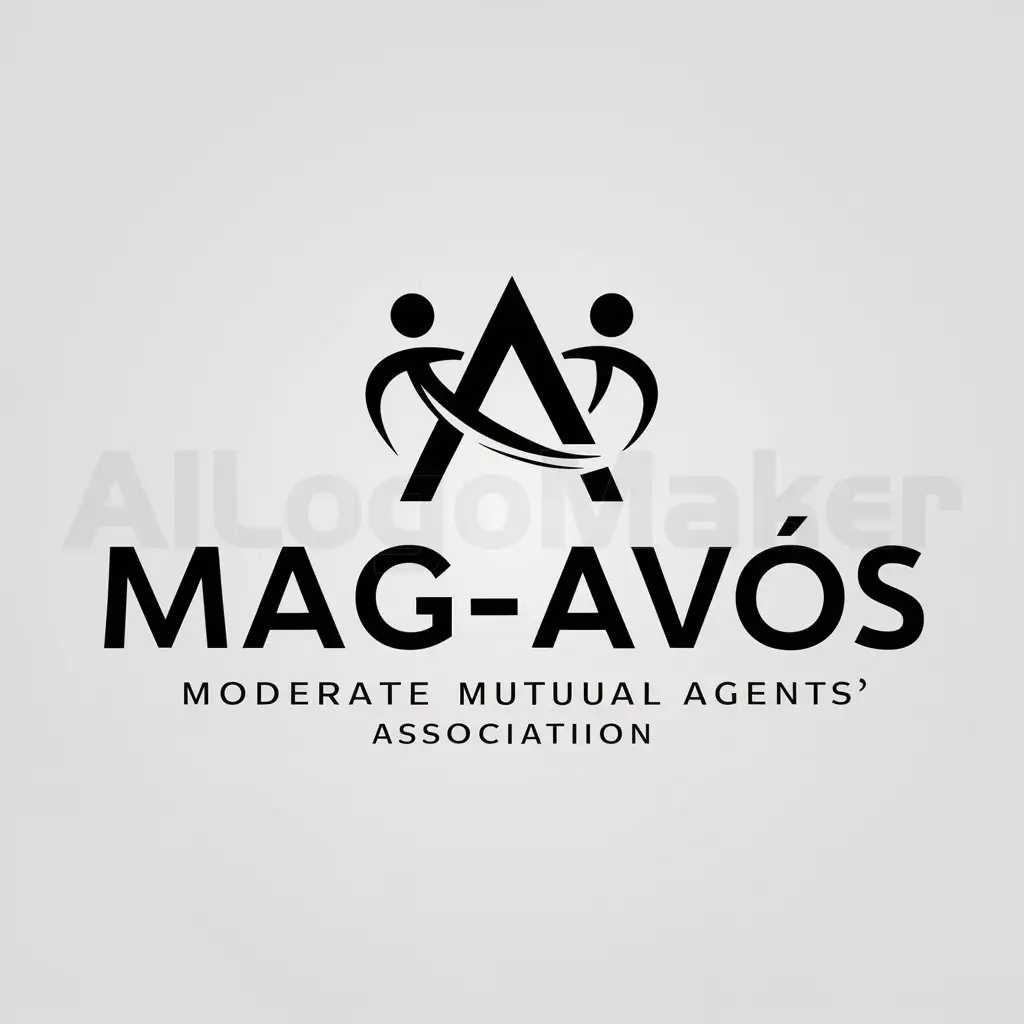 a logo design,with the text "MAG-AVOS", main symbol:icon man mixed with letter A., the logo is for a mutual agents' association,Moderate,be used in Others industry,clear background