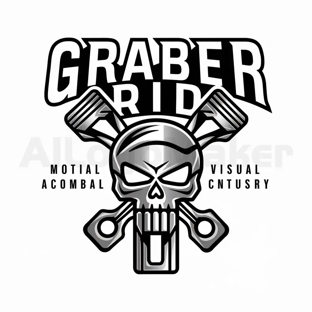 a logo design,with the text "GRABER PRIDE", main symbol:skull & piston,complex,be used in Automotive industry,clear background