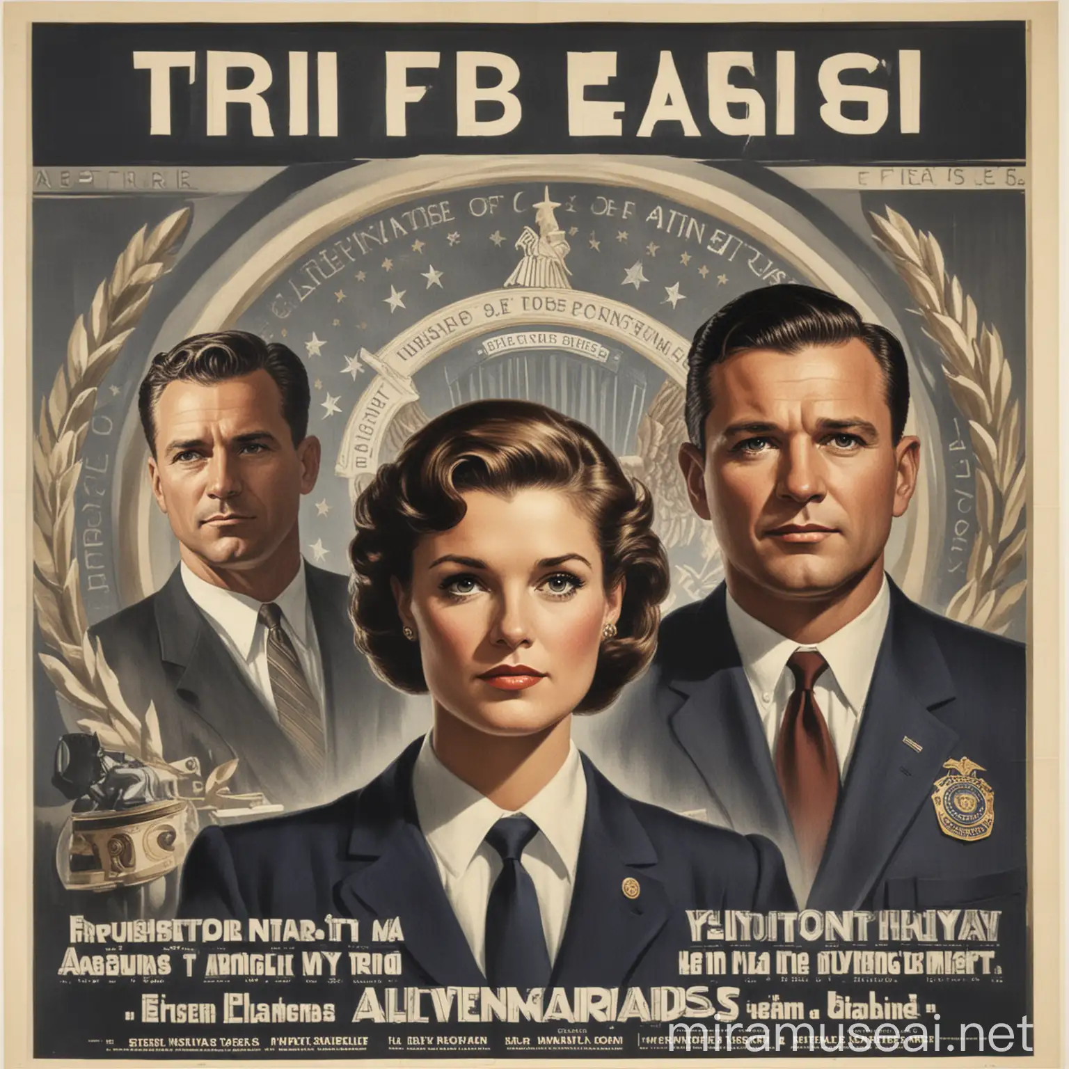 FBI Agents in Patriotic Propaganda Poster