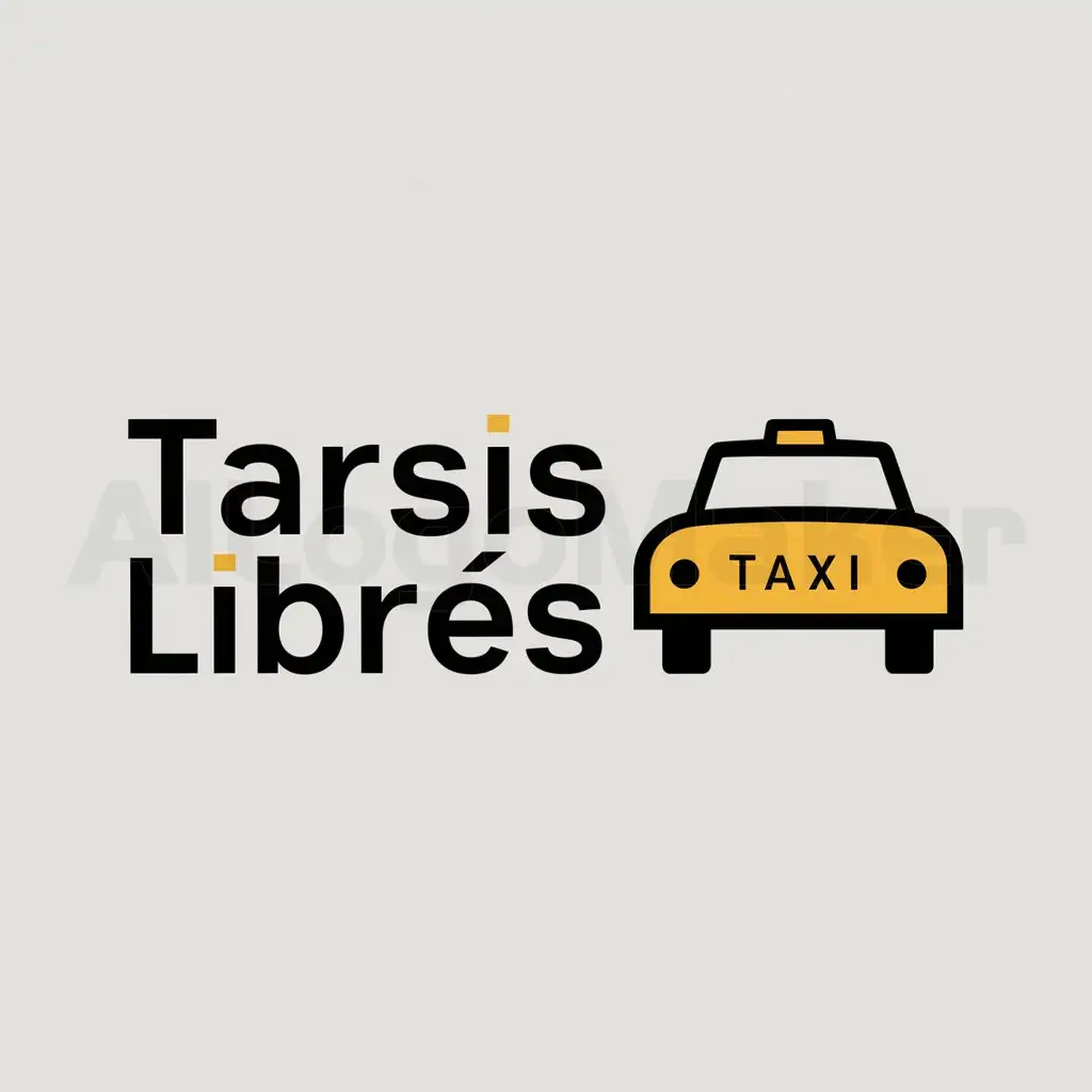 a logo design,with the text "TARSIS LIBRES", main symbol:UNa empresa de taxis amarillos,Moderate,be used in Automotive industry,clear background