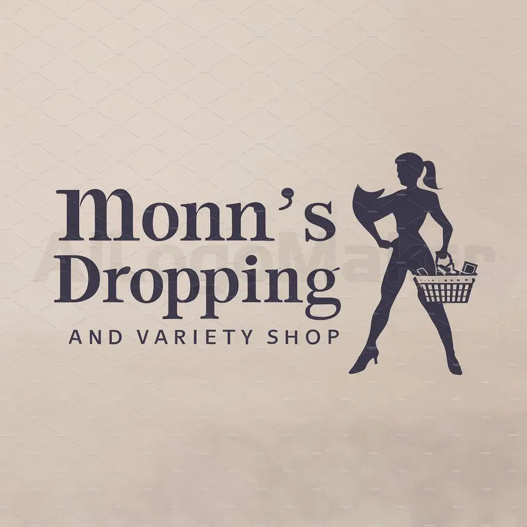 a logo design,with the text "Mom's Dropping and Variety Shop", main symbol:Working mom,Moderate,clear background