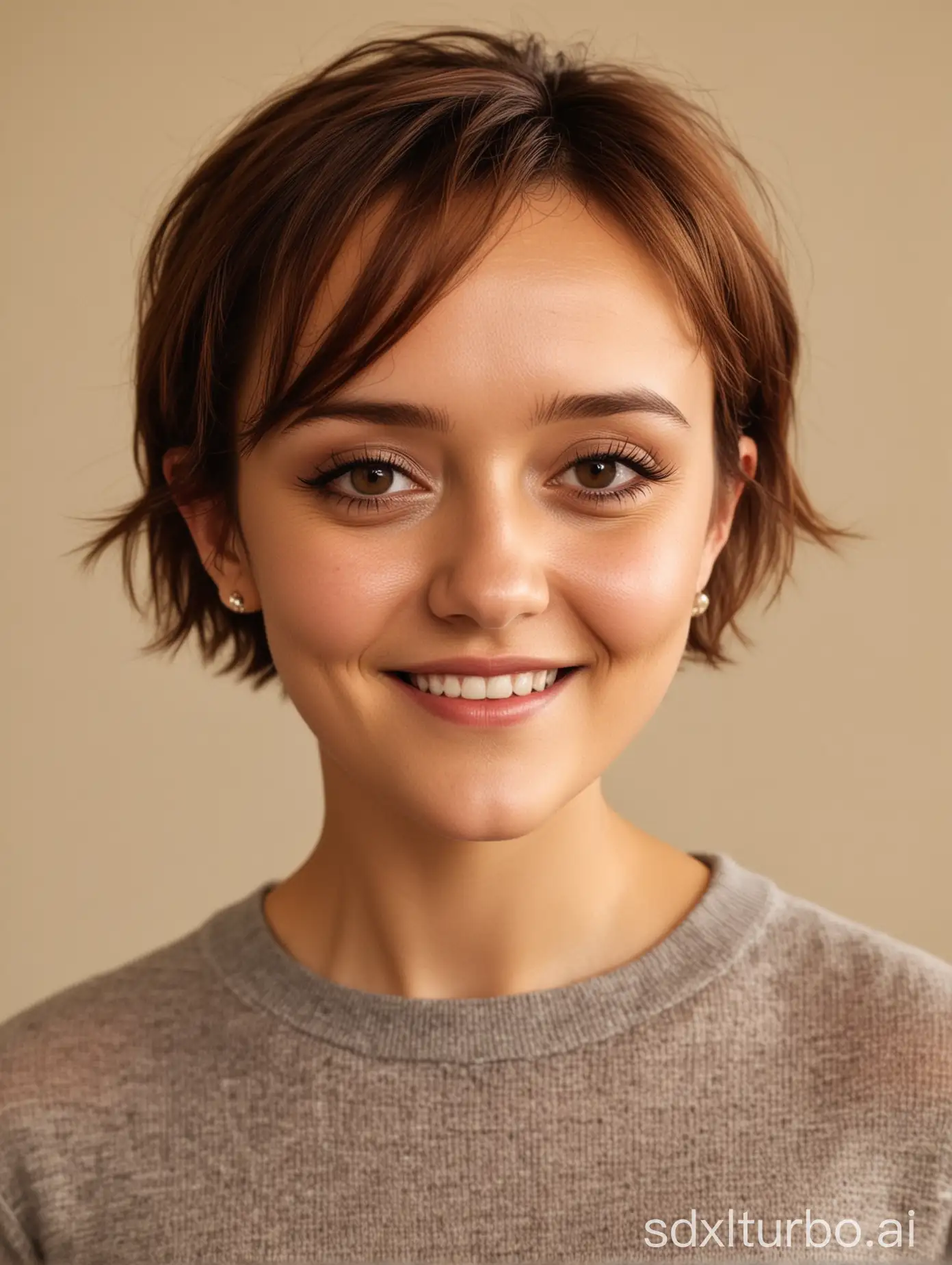 Actress-Olivia-Cooke-Posing-with-Short-Haircut-and-Radiant-Smile