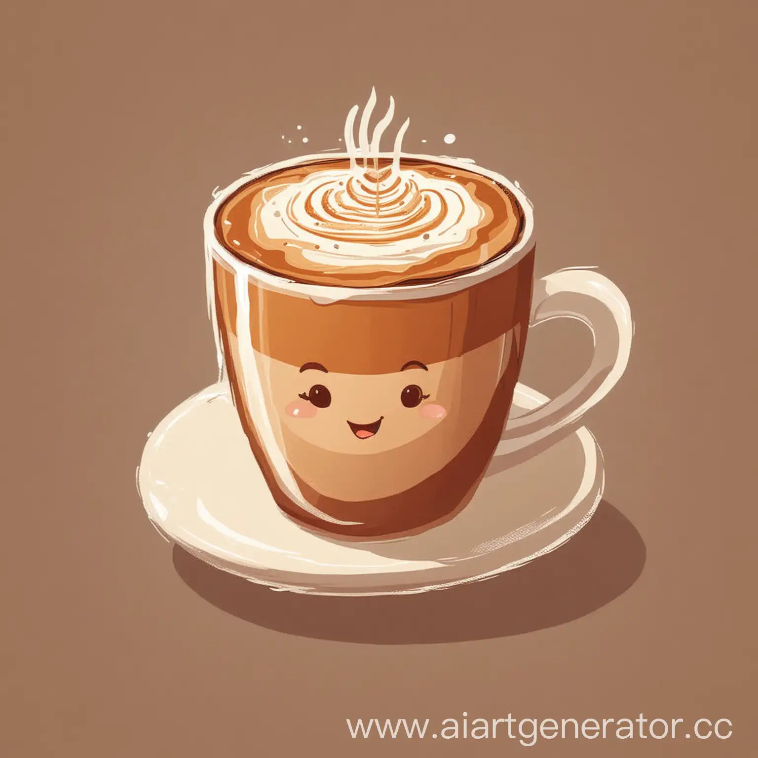 Cartoon-Style-Cup-of-Coffee-with-Latte-Print