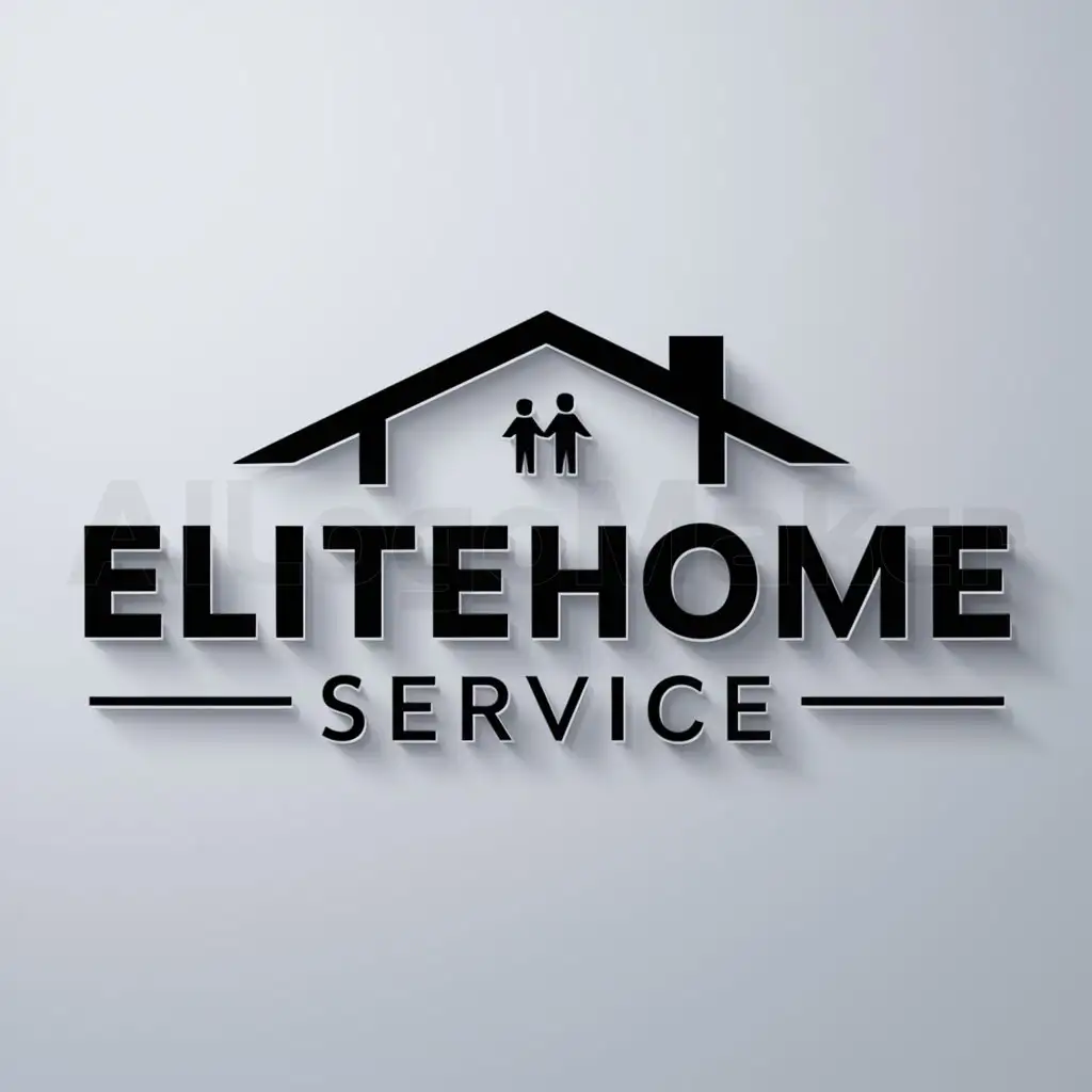 a logo design,with the text "EliteHome Service", main symbol:housing,Moderate,be used in Home Family industry,clear background