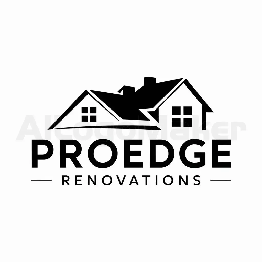 a logo design,with the text "Proedge renovations", main symbol:House,Moderate,be used in Construction industry,clear background