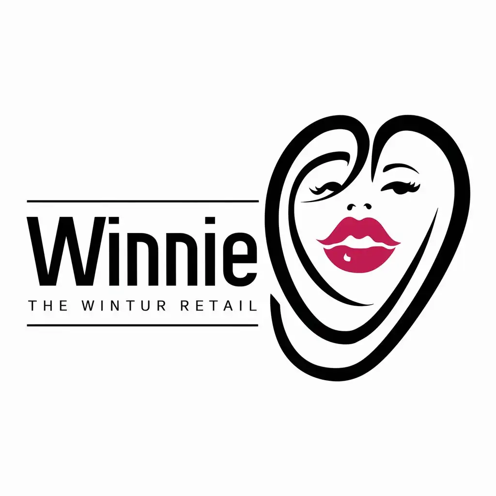 a logo design,with the text "Winnie", main symbol:sexual appealing woman, lips,complex,be used in Retail industry,clear background