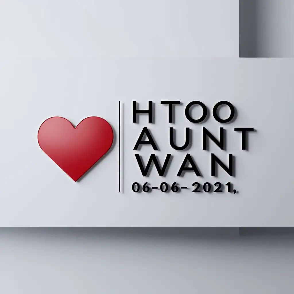 a logo design,with the text "Htoo Aunt Wan, 06-06-2021", main symbol:Husband or love,Moderate,clear background