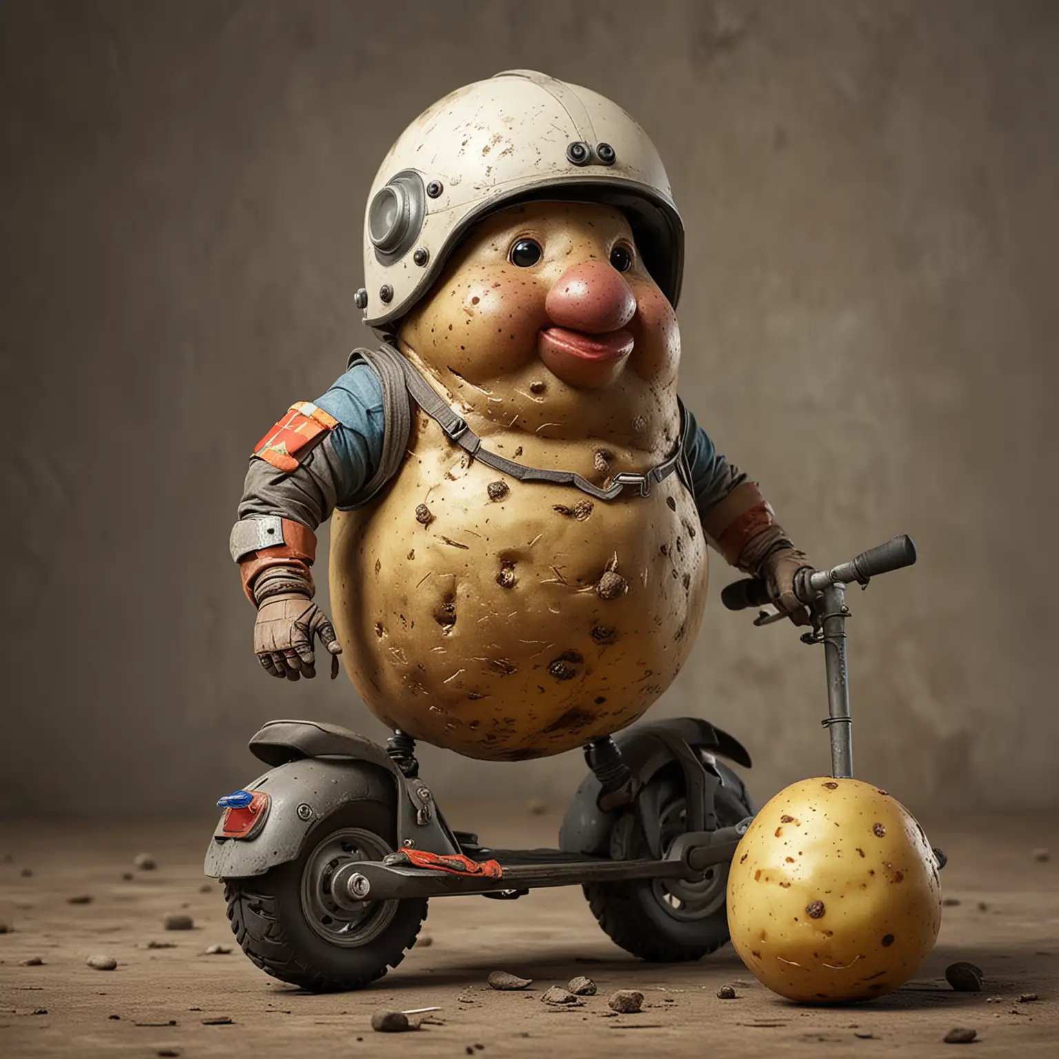 Potato Riding Scooter with Helmet and Leg Accessories