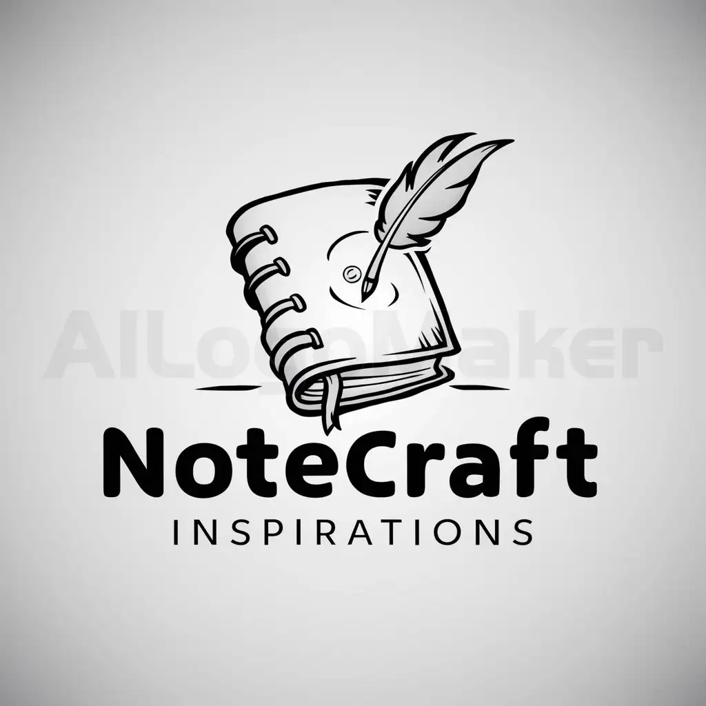 a logo design,with the text "NoteCraft Inspirations", main symbol:Cartoon notebook,Moderate,be used in Entertainment industry,clear background