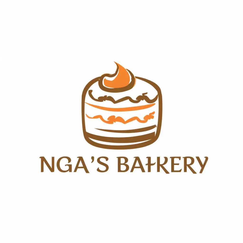 a logo design,with the text "Nga's Bakery", main symbol:Cake, cream,Moderate,clear background