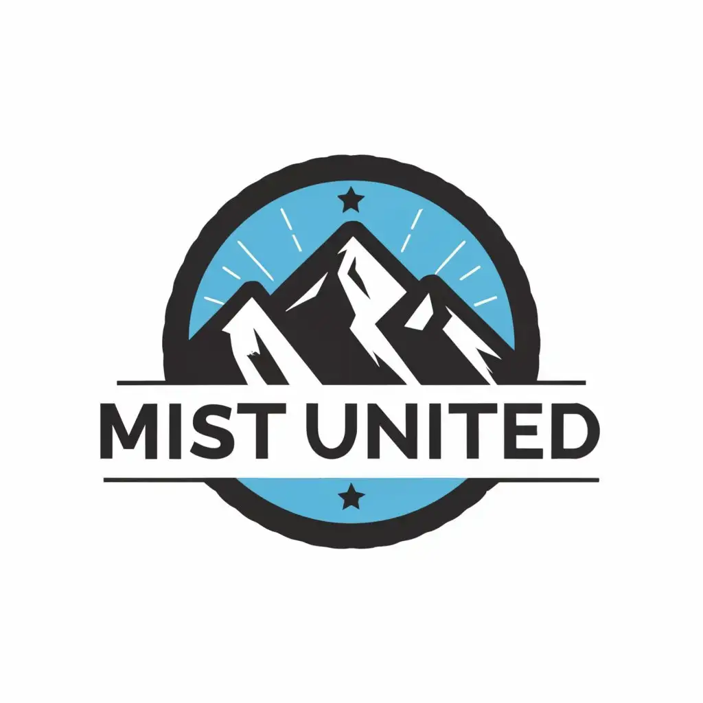 a logo design,with the text "MIst UNited", main symbol:mountain,Moderate,clear background