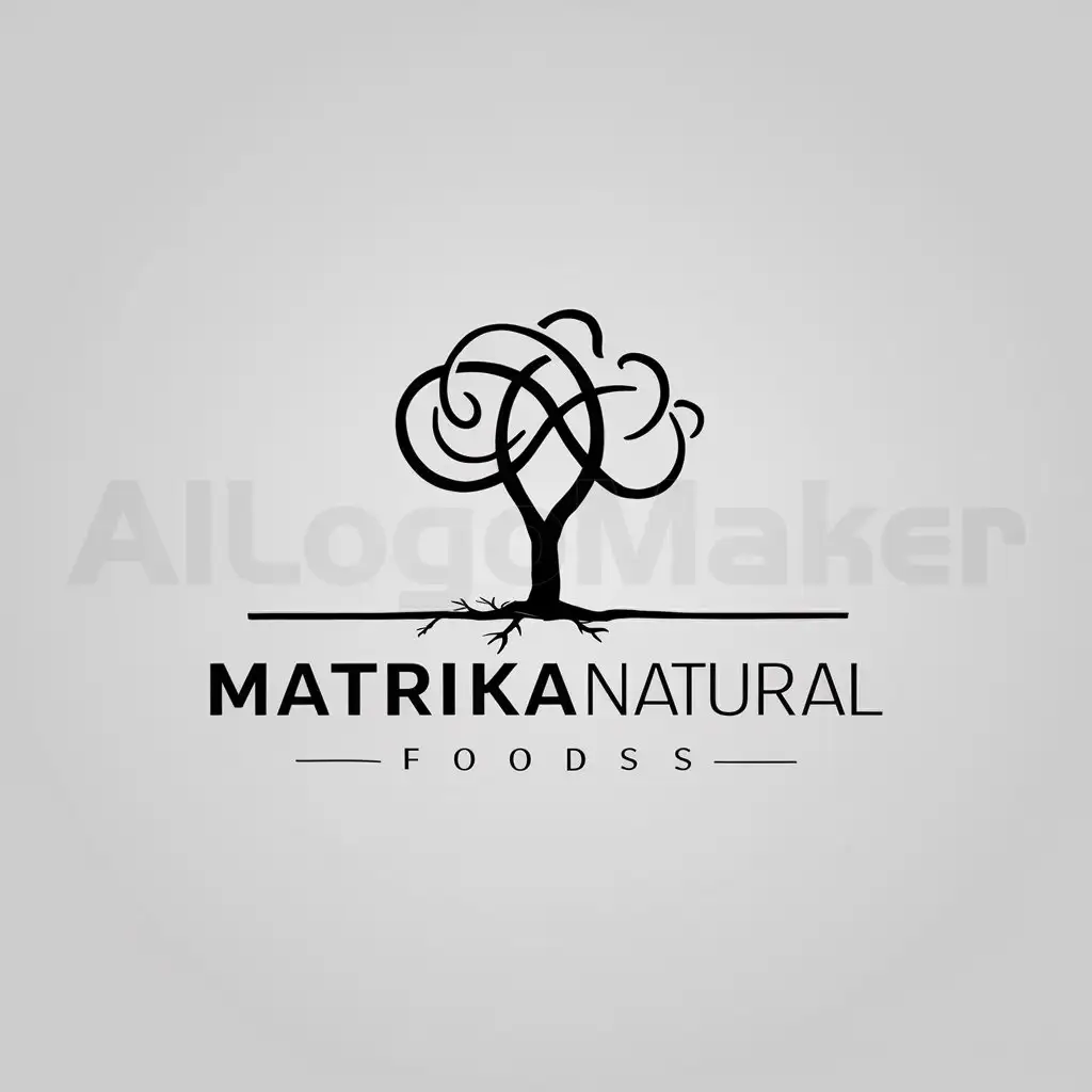 a logo design,with the text "MATRIKAnNATURAL FOODS", main symbol:should be unique in this cluttered market. Logo should not represent only oil bcz in future many products will be added like grains & its flour, pulses etc.,Minimalistic,be used in Technology industry,clear background