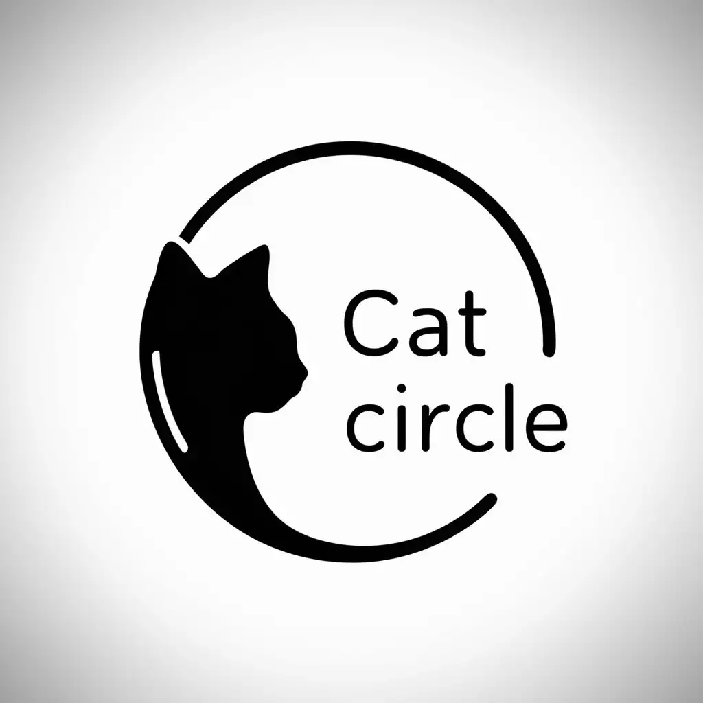 a logo design,with the text "cat circle", main symbol:cat,Minimalistic,be used in Animals Pets industry,clear background