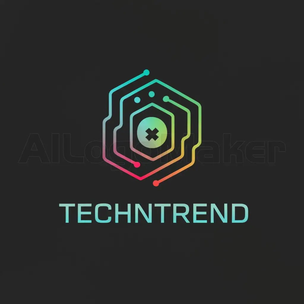 a logo design,with the text "techntrend", main symbol:computer,complex,be used in Technology industry,clear background