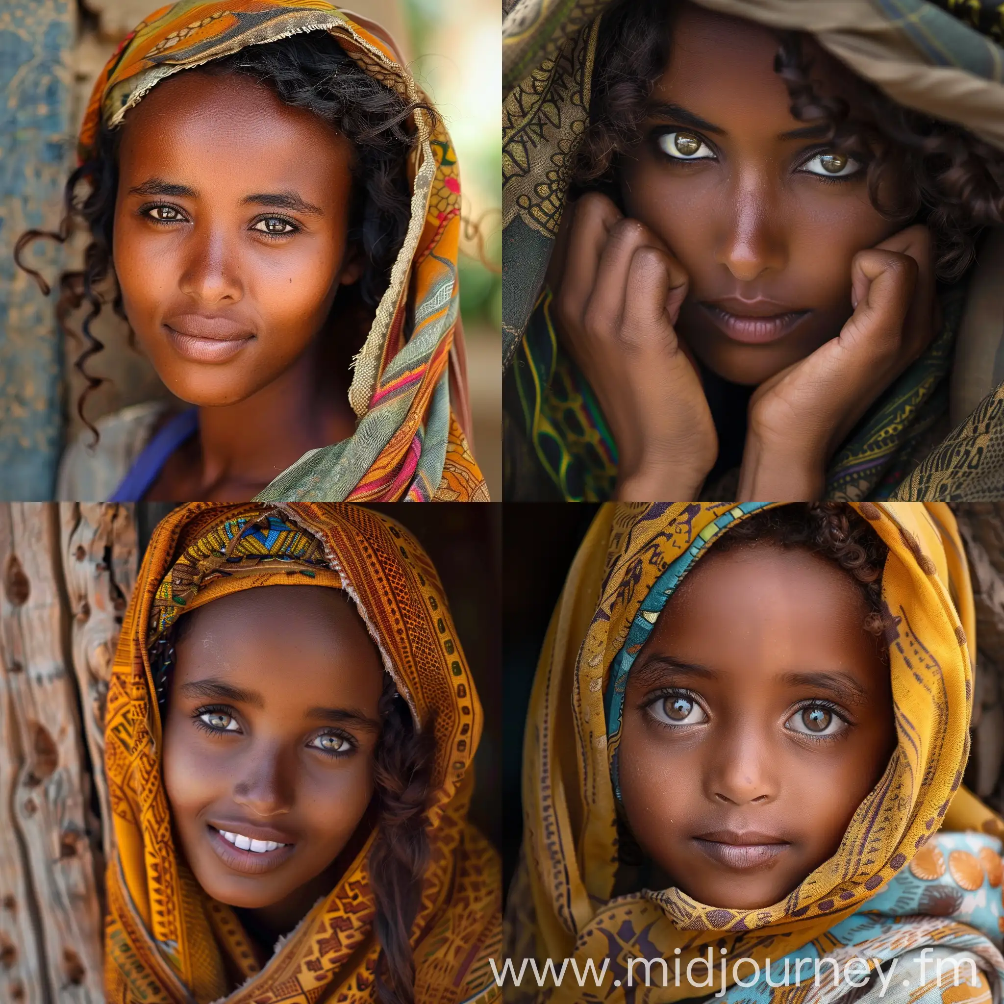 Ethiopian Girl in Traditional Attire with Intricate Braids | JourneyArt