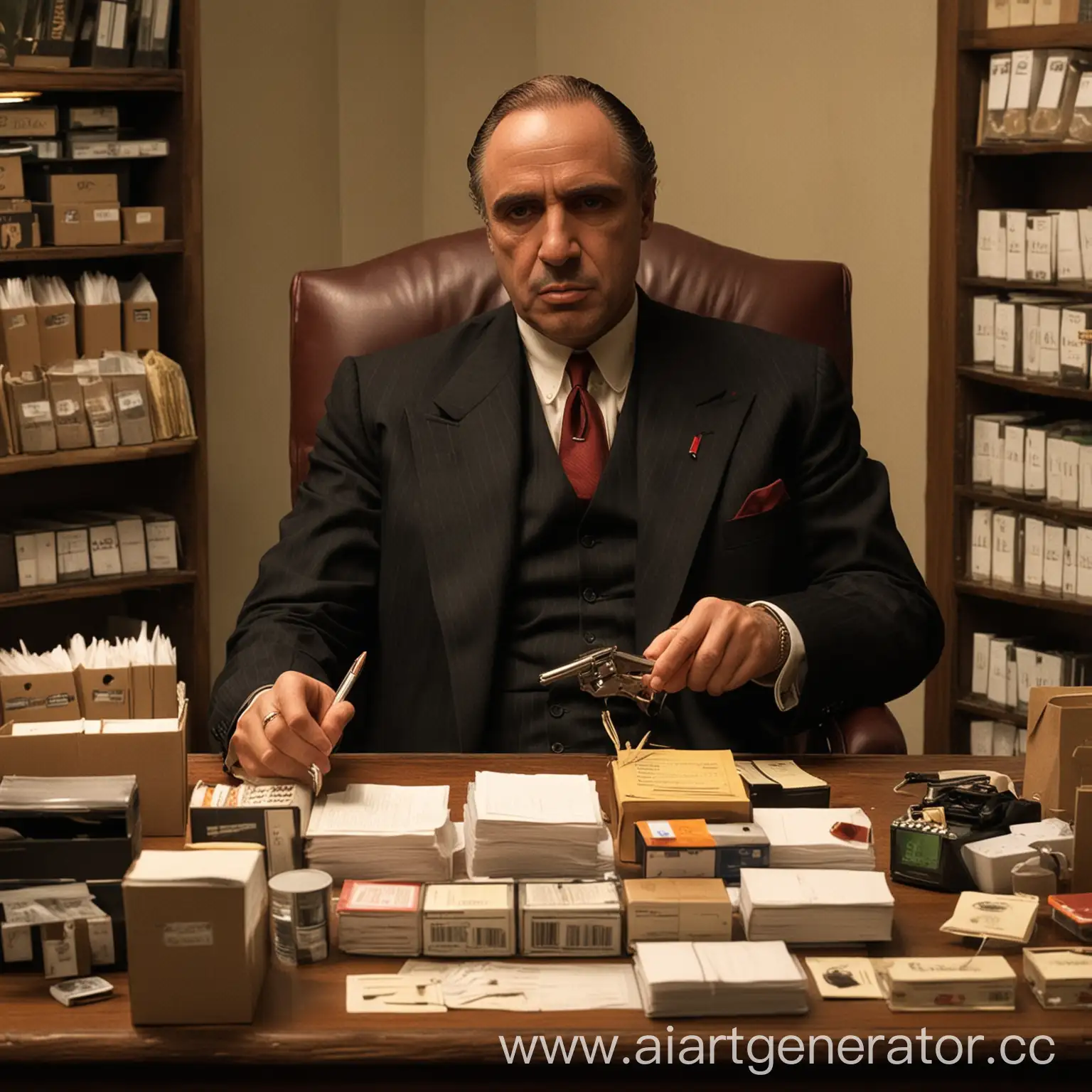 The Godfather buys office supplies