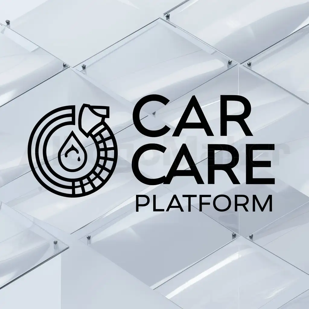 a logo design,with the text "car care platform", main symbol:tire/water,complex,be used in Automotive industry,clear background