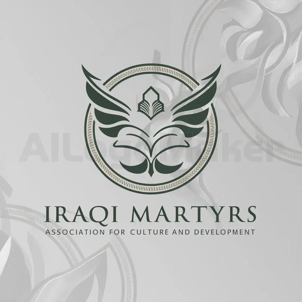 a logo design,with the text "Iraqi Martyrs Association for Culture and Development", main symbol:Iraqi Martyrs Association for Culture and Development,Moderate,clear background