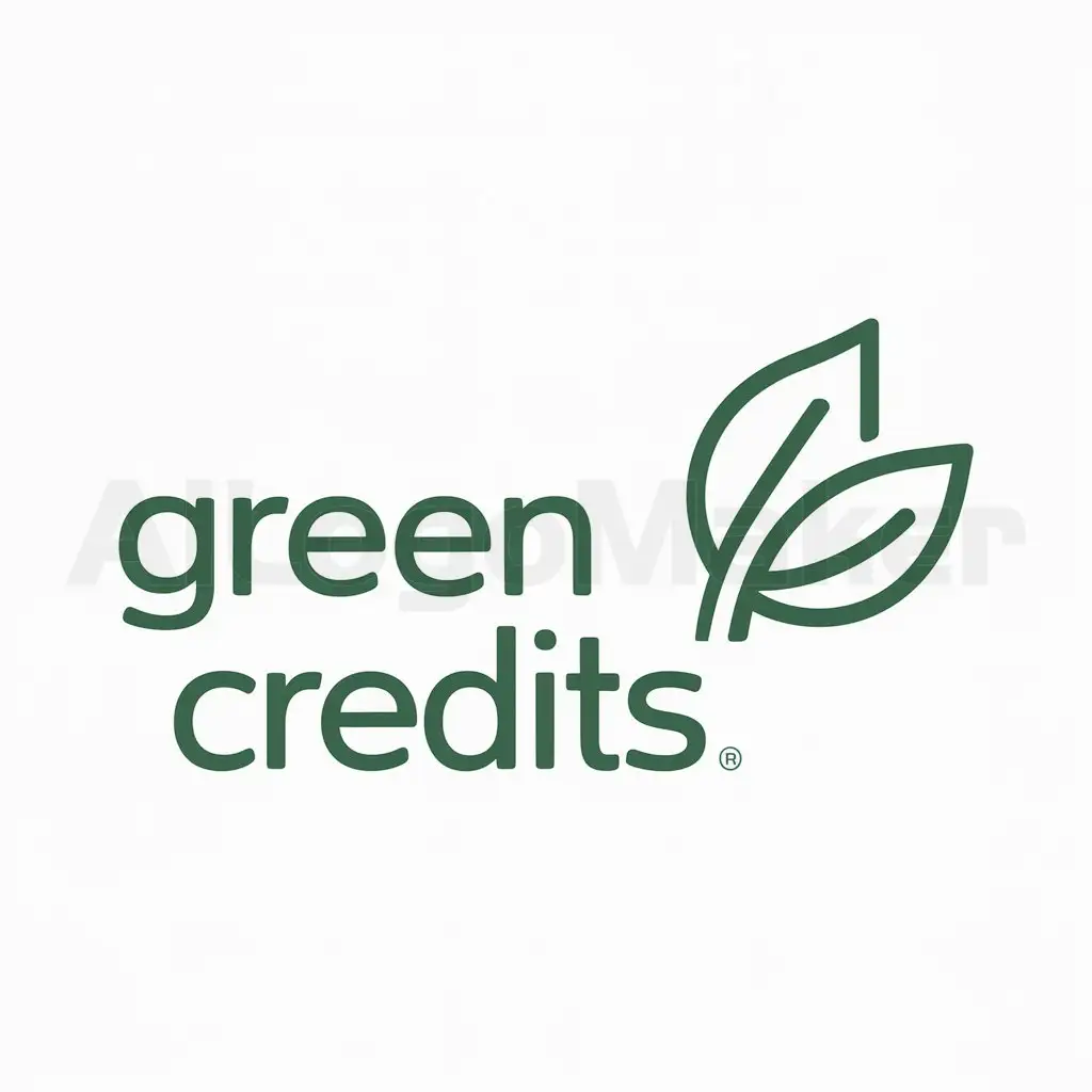 a logo design,with the text "green credits", main symbol:green credits,Minimalistic,be used in Technology industry,clear background