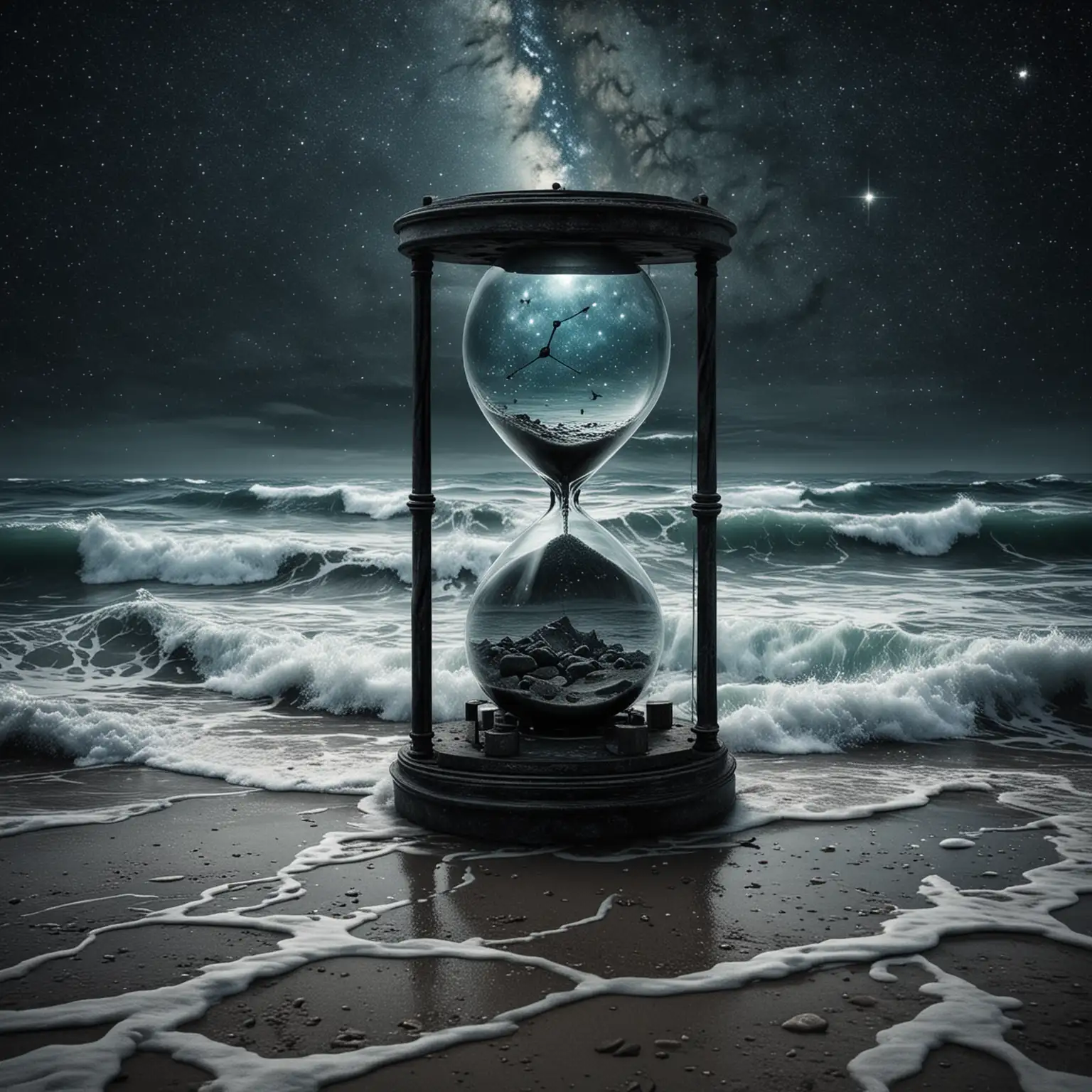 Постер "Тьма времен" может воплощать идею загадочности и неизведанных пространств времени. Фоном можно использовать изображение звездного океана, чтобы подчеркнуть бесконечность времени и пространства. Можно также добавить элементы времени, такие как сломанные песочные часы, чтобы подчеркнуть течение времени и его мистическую природу