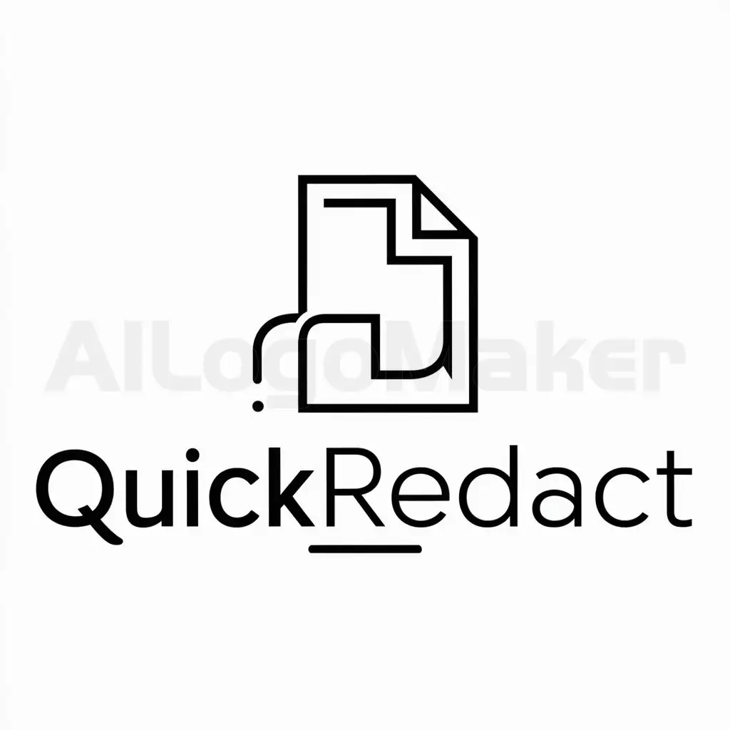 a logo design,with the text "QuickRedact", main symbol:Redact PDF,Minimalistic,be used in Technology industry,clear background