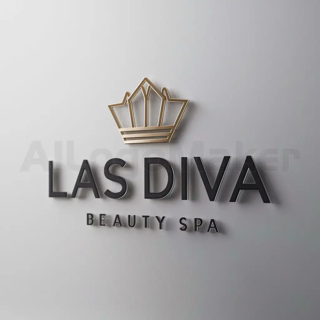 a logo design,with the text "las diva", main symbol:corona,Moderate,be used in Beauty Spa industry,clear background