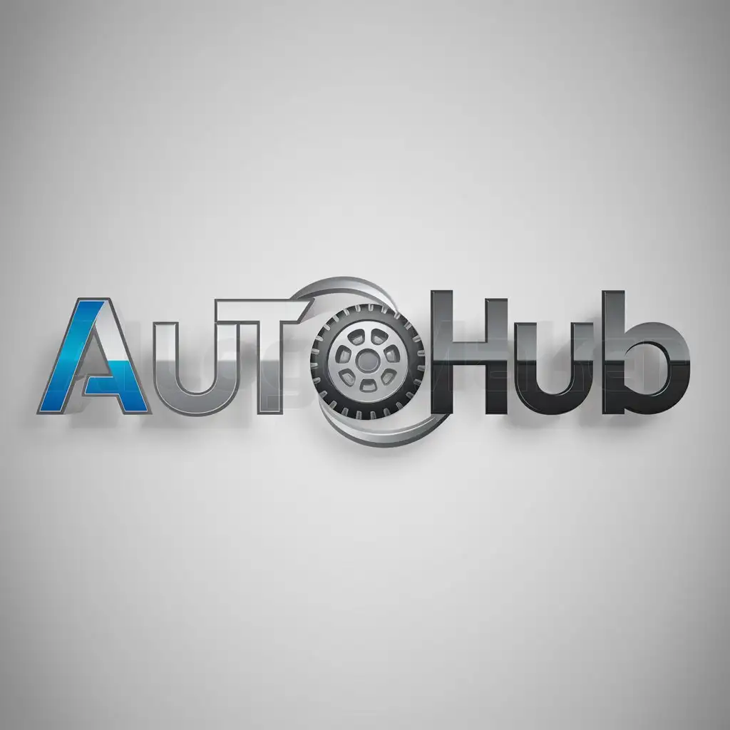 a logo design,with the text "Autohub", main symbol:auto parts,Moderate,be used in Automotive industry,clear background