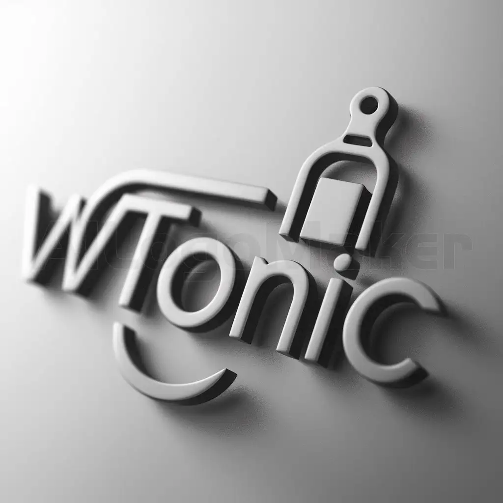 a logo design,with the text "Wtonic", main symbol:Botella,Moderate,clear background