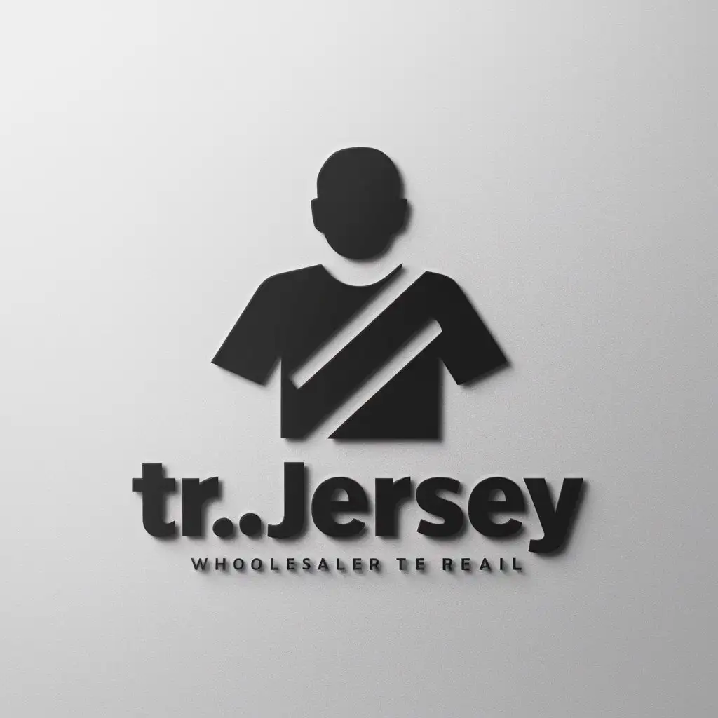 a logo design,with the text "Tr.jersey", main symbol:soccer player, jersey, wholesaler,Moderate,be used in Retail industry,clear background