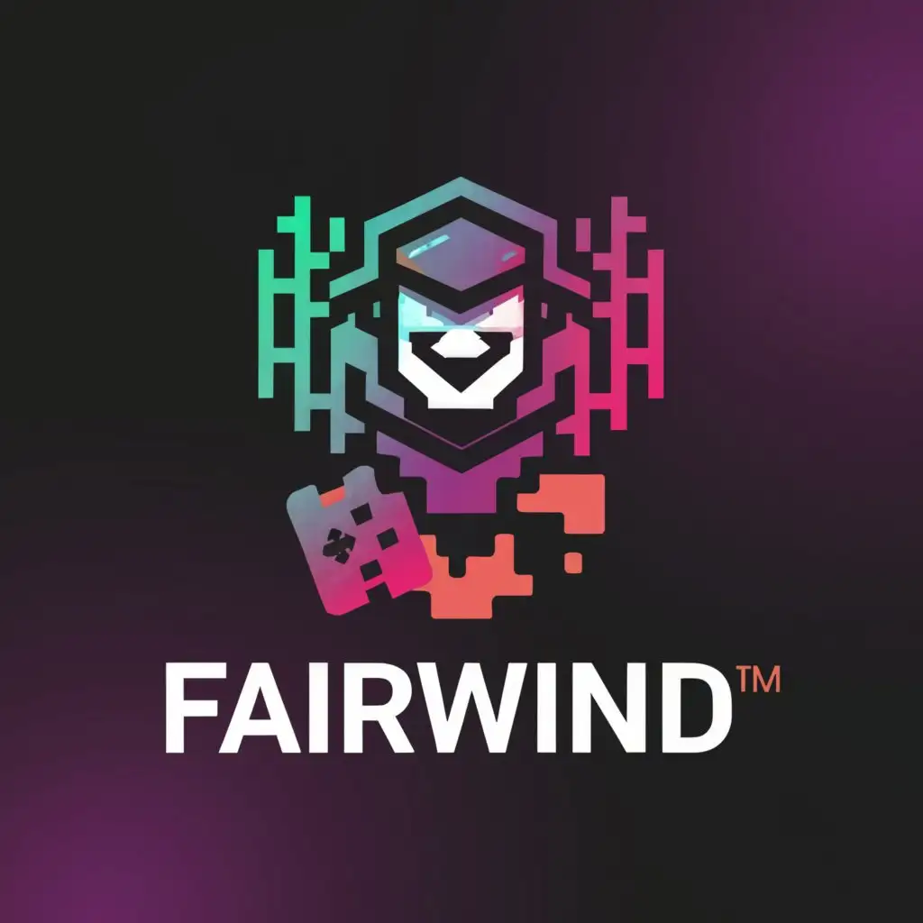 a logo design,with the text "FairWind", main symbol:Serious gamer,Moderate,be used in Game industry,clear background