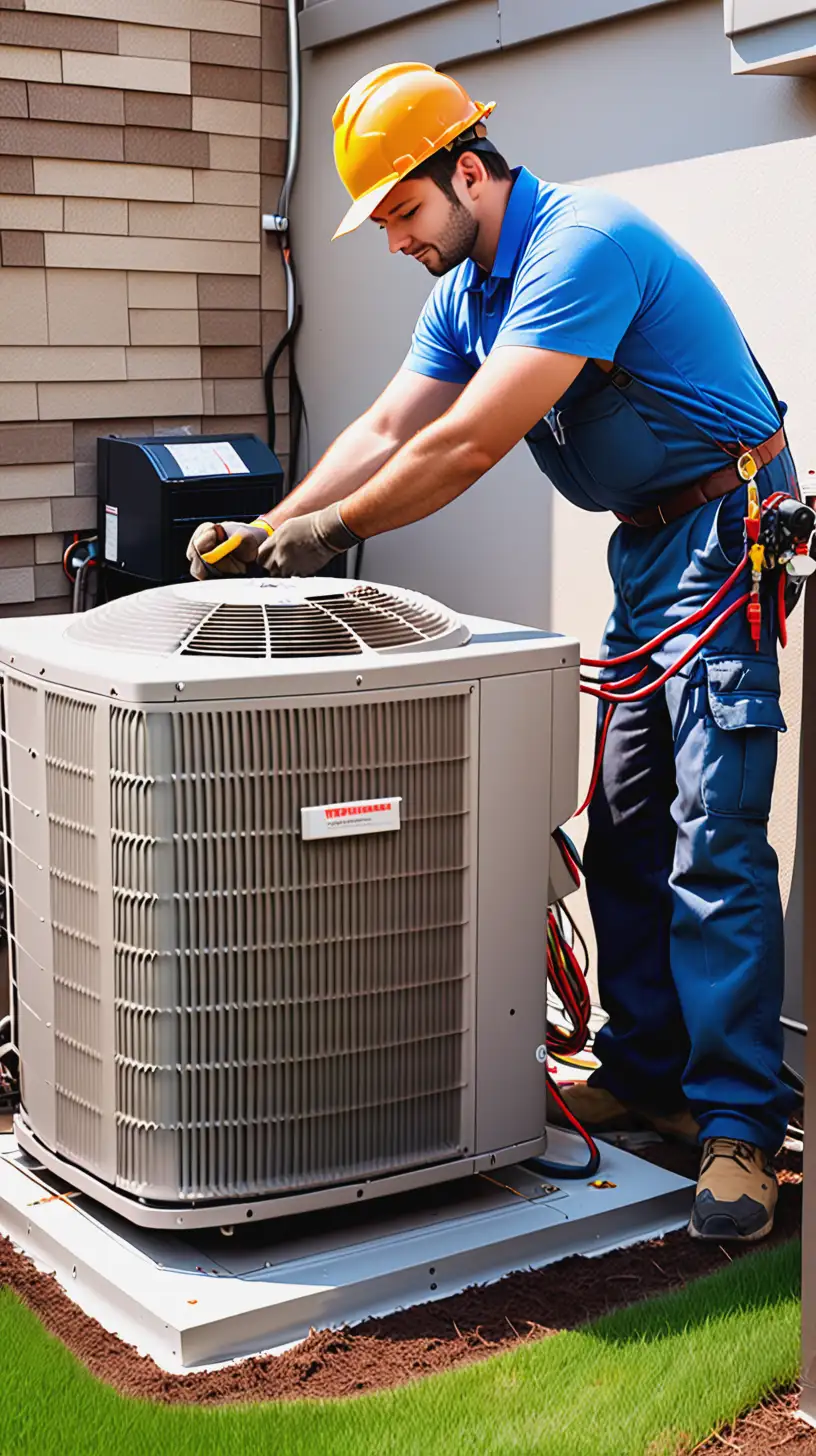 Professional AC Replacement Services with Skilled Worker