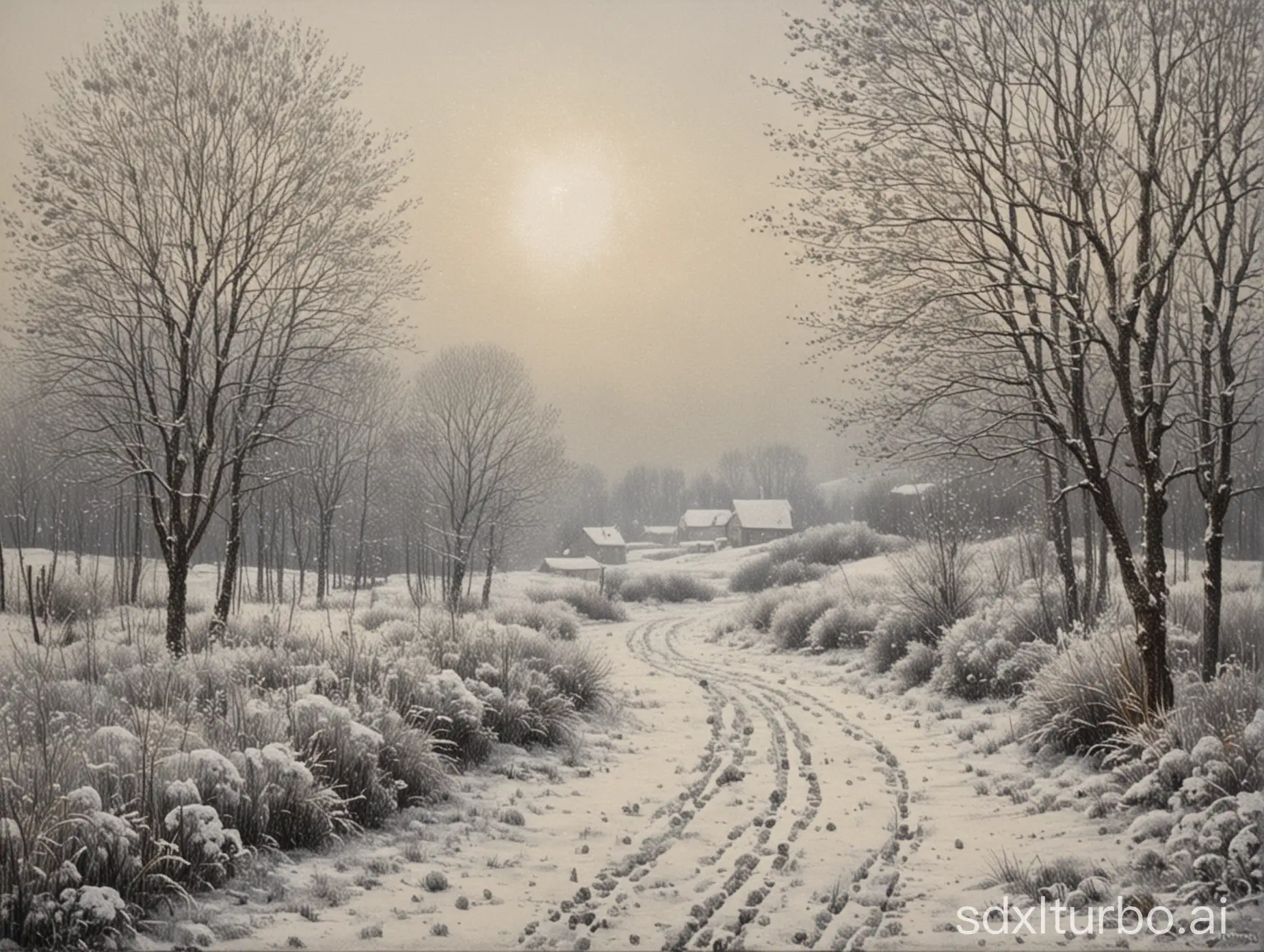 Winter-Landscape-Painting-with-Vintage-Impressionist-Style