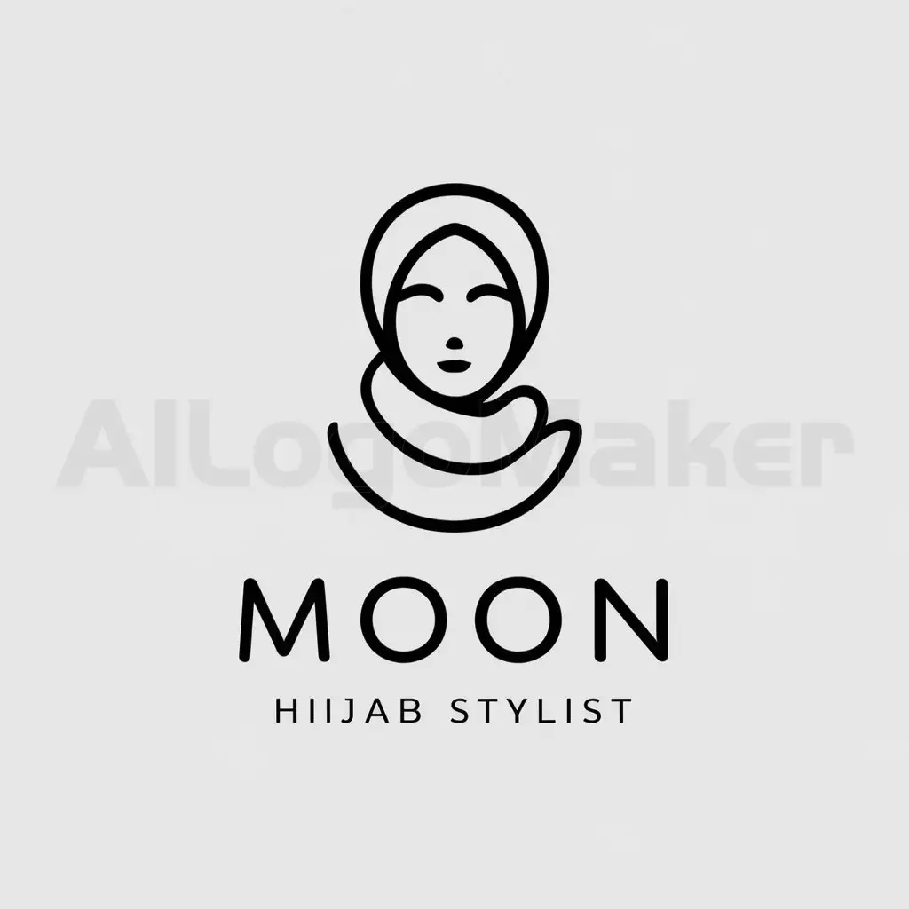 a logo design,with the text "Moon Hijab Stylist", main symbol:women hijab styling,Moderate,be used in Retail industry,clear background