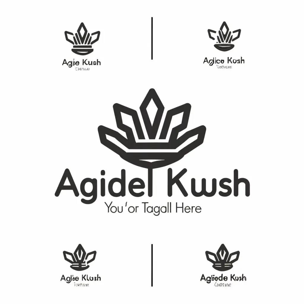a logo design,with the text "agidel kush", main symbol:Crown,Moderate,be used in Restaurant industry,clear background